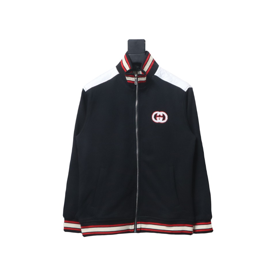 Gucci Terry Embroidered Double G Jacket Black