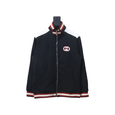 Gucci Terry Embroidered Double G Jacket Black 01