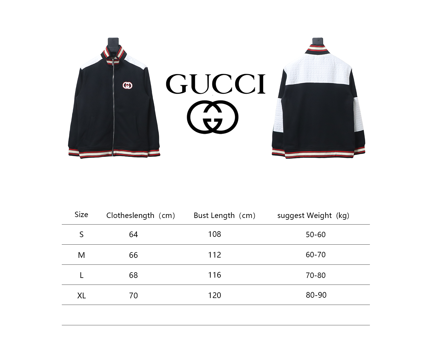 Gucci Terry Embroidered Double G Jacket Black