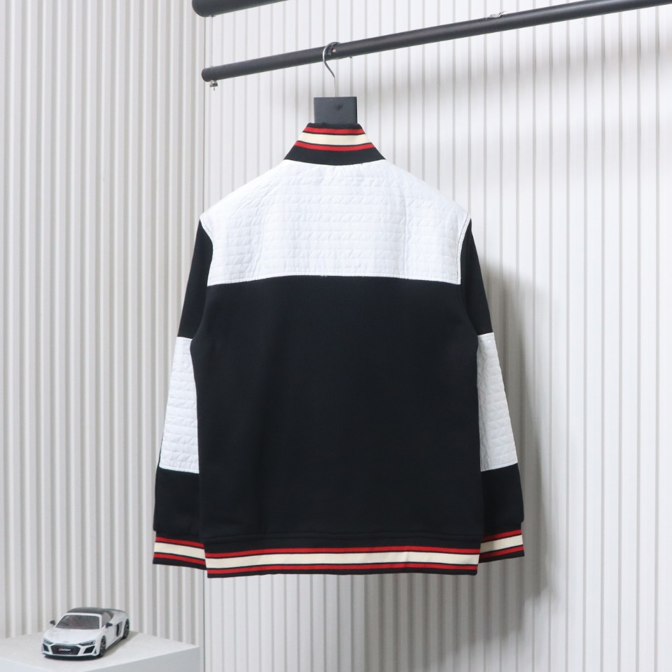 Gucci Terry Embroidered Double G Jacket Black