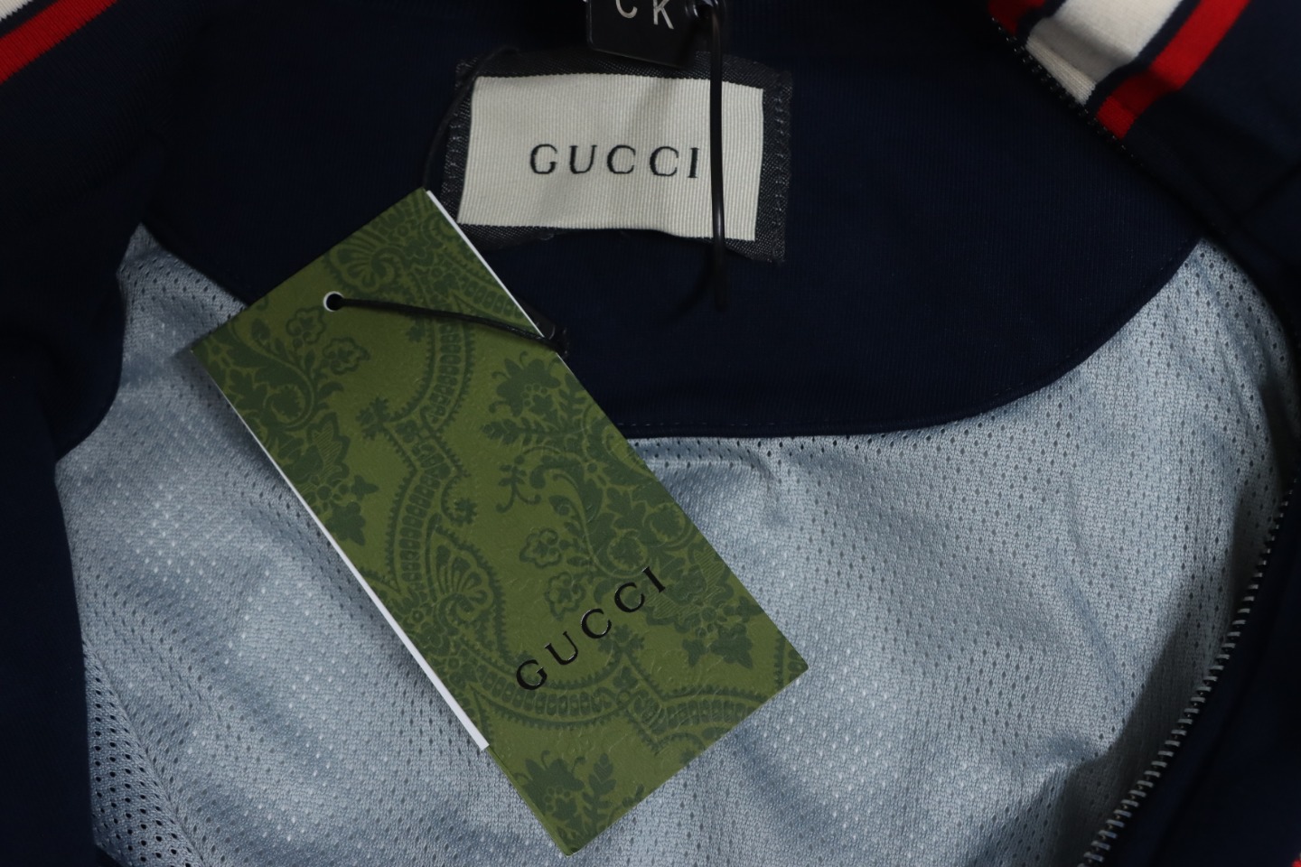 Gucci Terry Embroidered Double G Jacket Blue