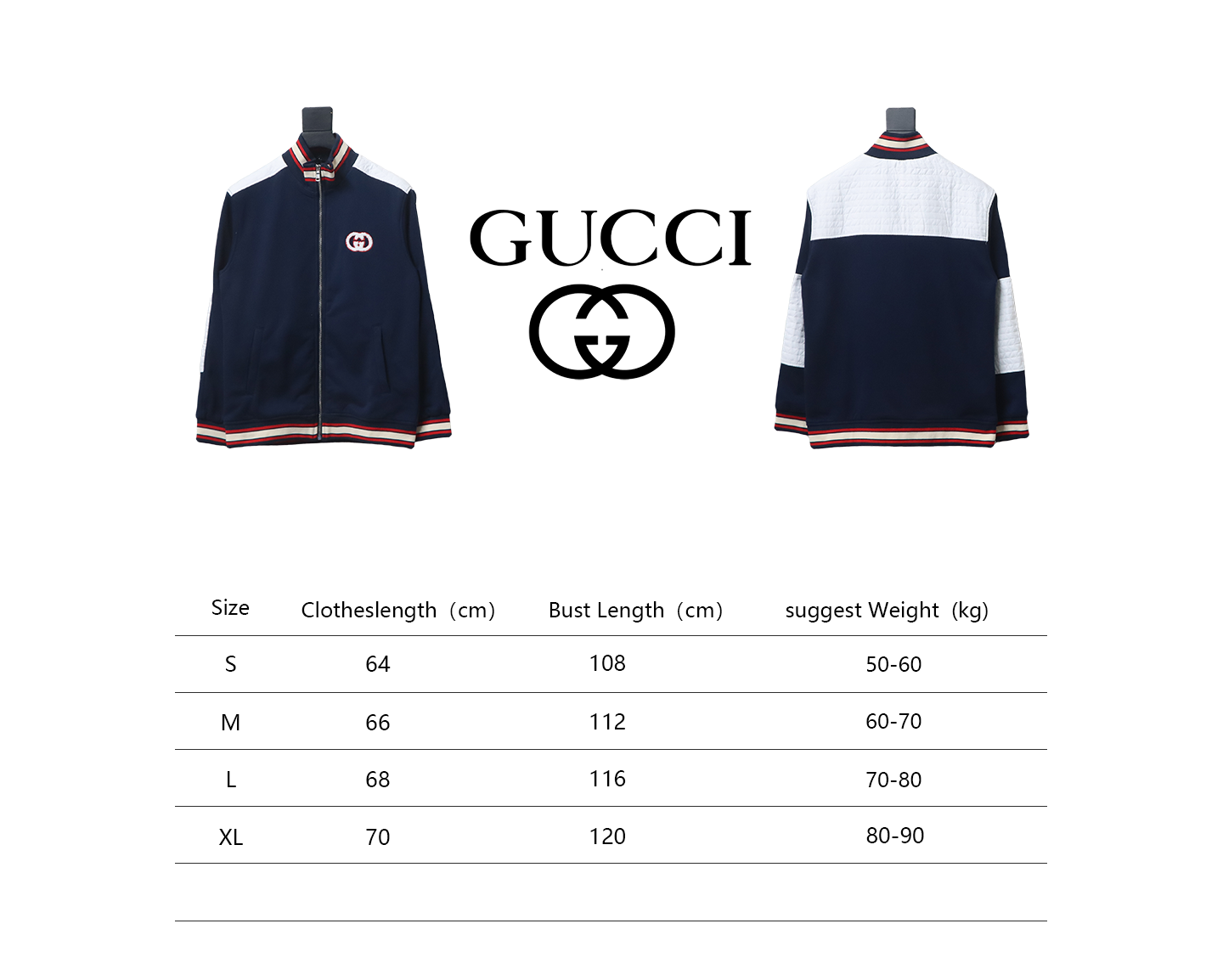 Gucci Terry Embroidered Double G Jacket Blue