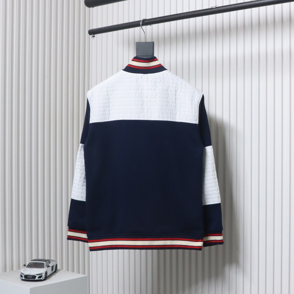 Gucci Terry Embroidered Double G Jacket Blue