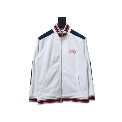 Gucci Terry Embroidered Double G Jacket White 01