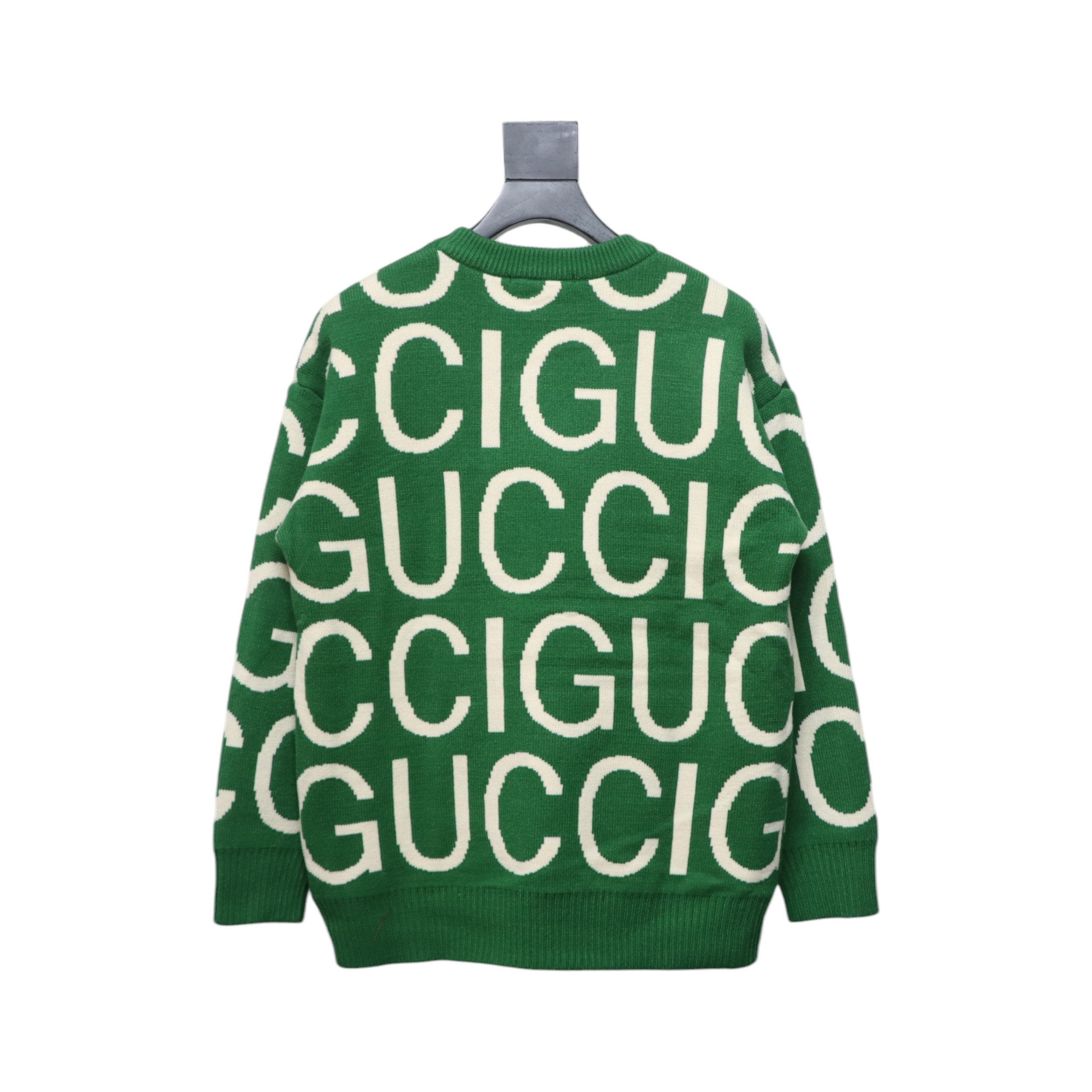 Gucci 23ss All Over Printed Logo Jacquard Crew Neck Sweater