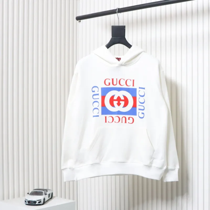 Gucci 24Fw Colorblock Logo Print Hoodie