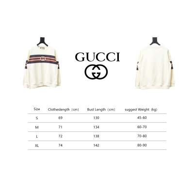 Gucci 24Fw Double G Interlocking Striped Print Crew Neck Sweatshirt 02