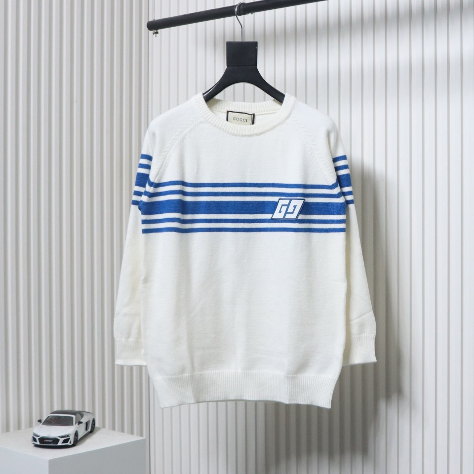 Gucci 24Fw Double G Logo Striped Sweater