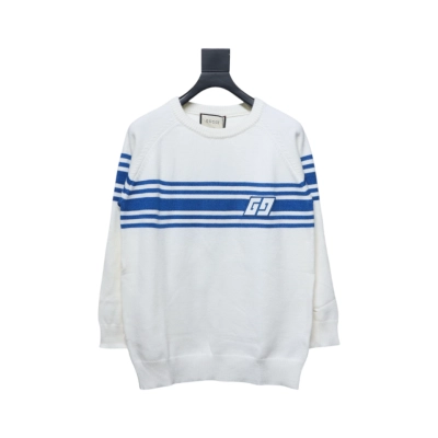 Gucci 24Fw Double G Logo Striped Sweater 01
