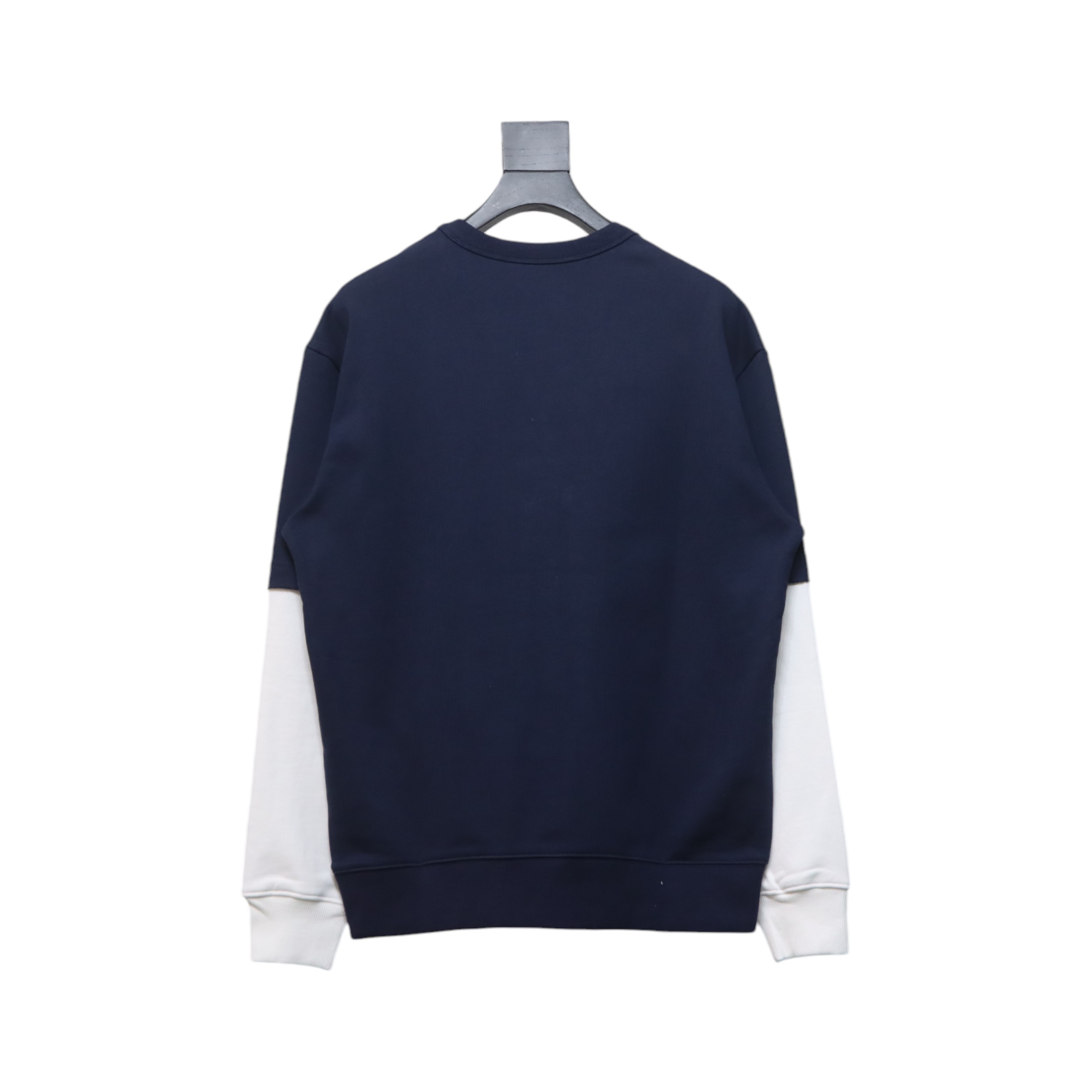 Gucci 24Fw Embroidered Letter Logo Patchwork Fake Two-Piece Sweatshirt Blue