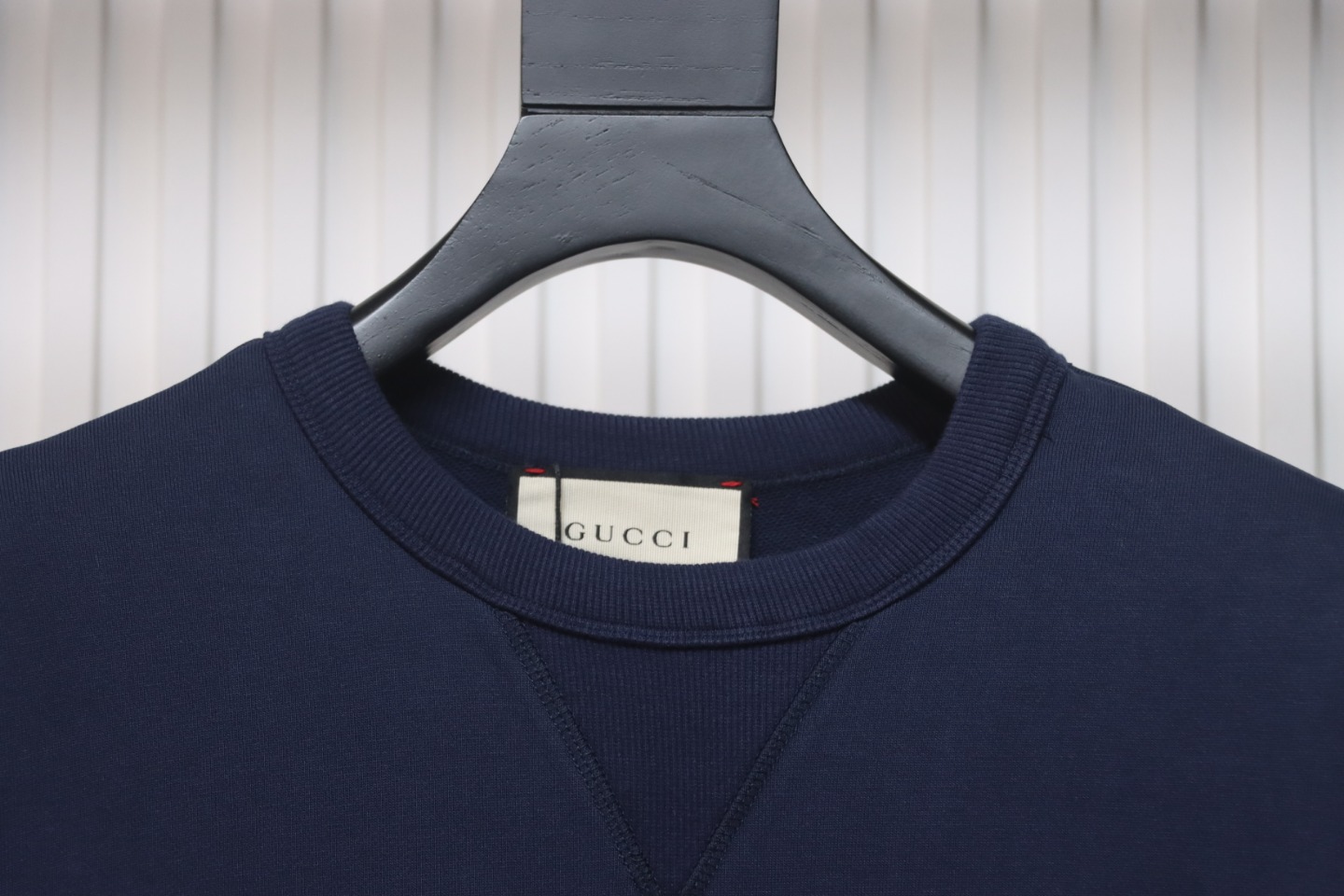 Gucci 24Fw Embroidered Letter Logo Patchwork Fake Two-Piece Sweatshirt Blue