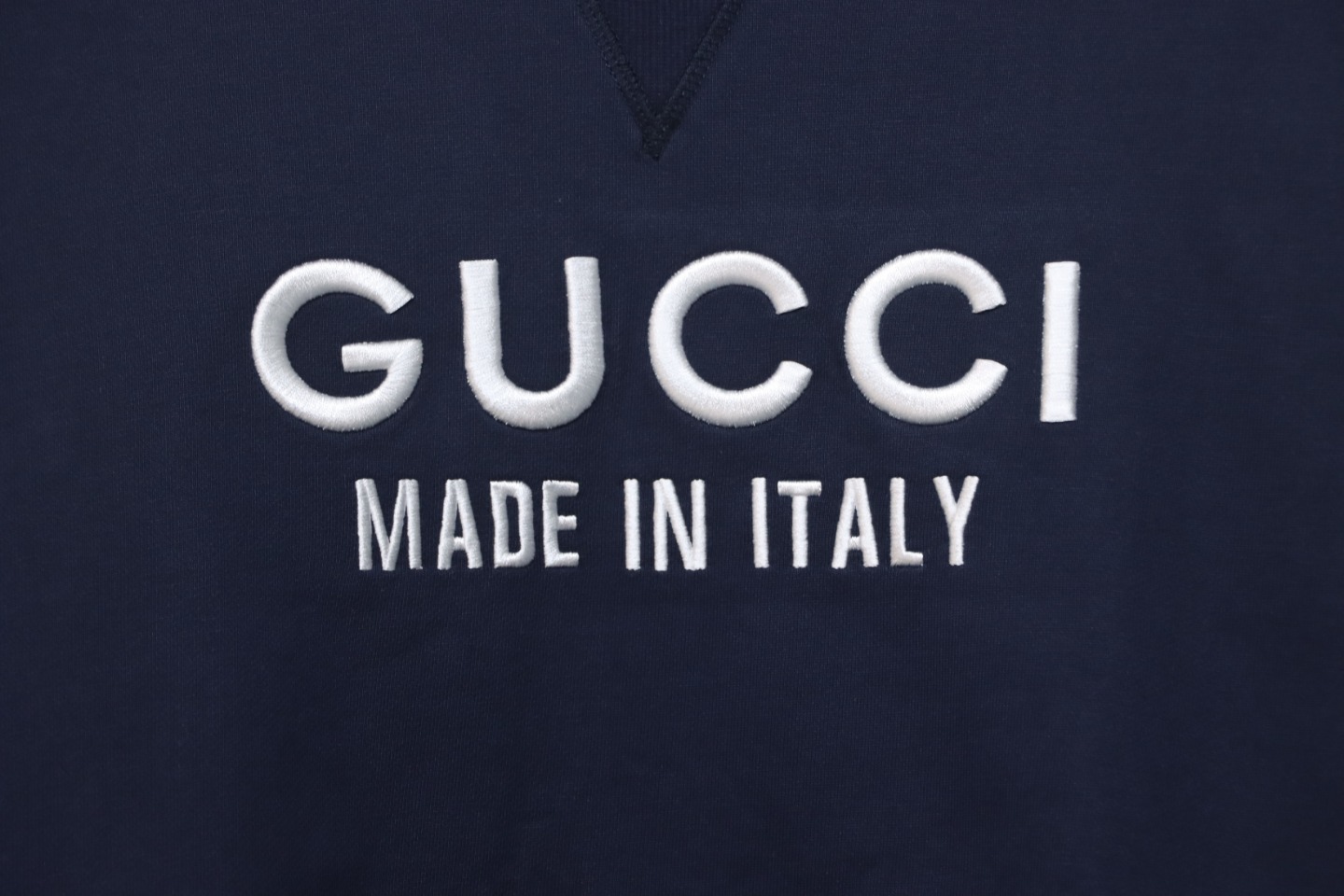 Gucci 24Fw Embroidered Letter Logo Patchwork Fake Two-Piece Sweatshirt Blue
