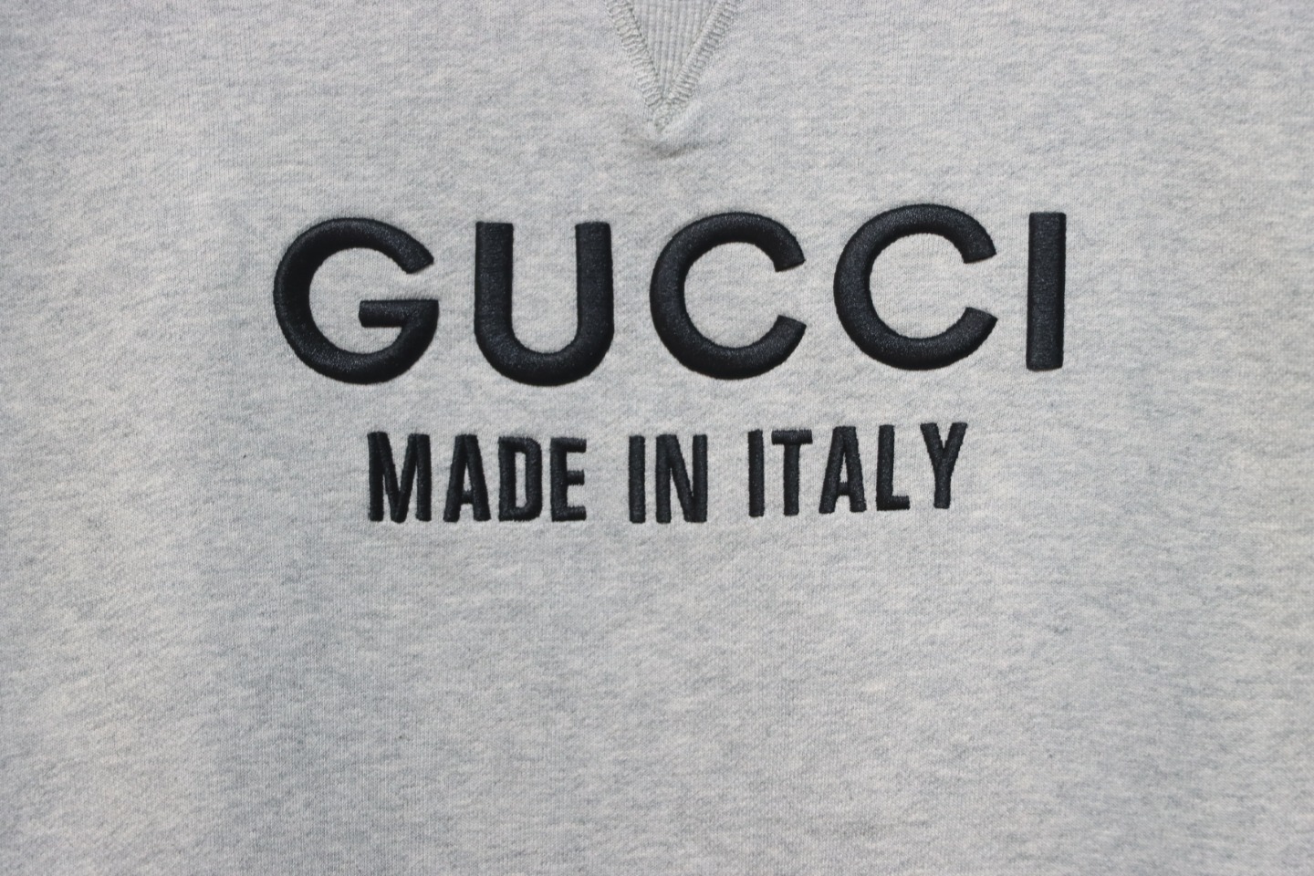 Gucci 24Fw Embroidered Letter Logo Patchwork Fake Two-Piece Sweatshirt Grey