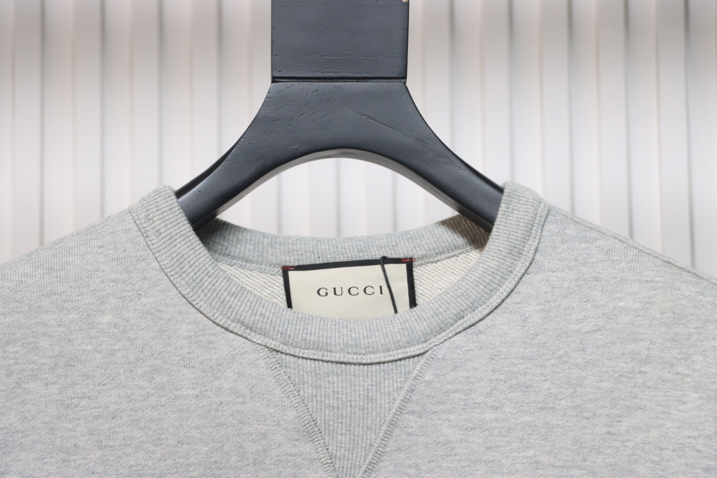 Gucci 24Fw Embroidered Letter Logo Patchwork Fake Two-Piece Sweatshirt Grey