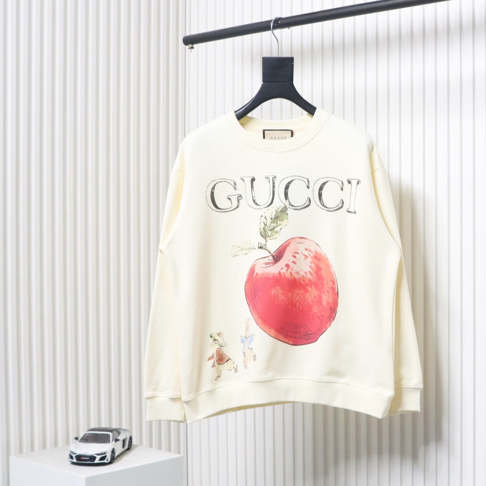 Gucci 24Fw Funny Cartoon Series Printed Round Neck Sweatshirt Apple