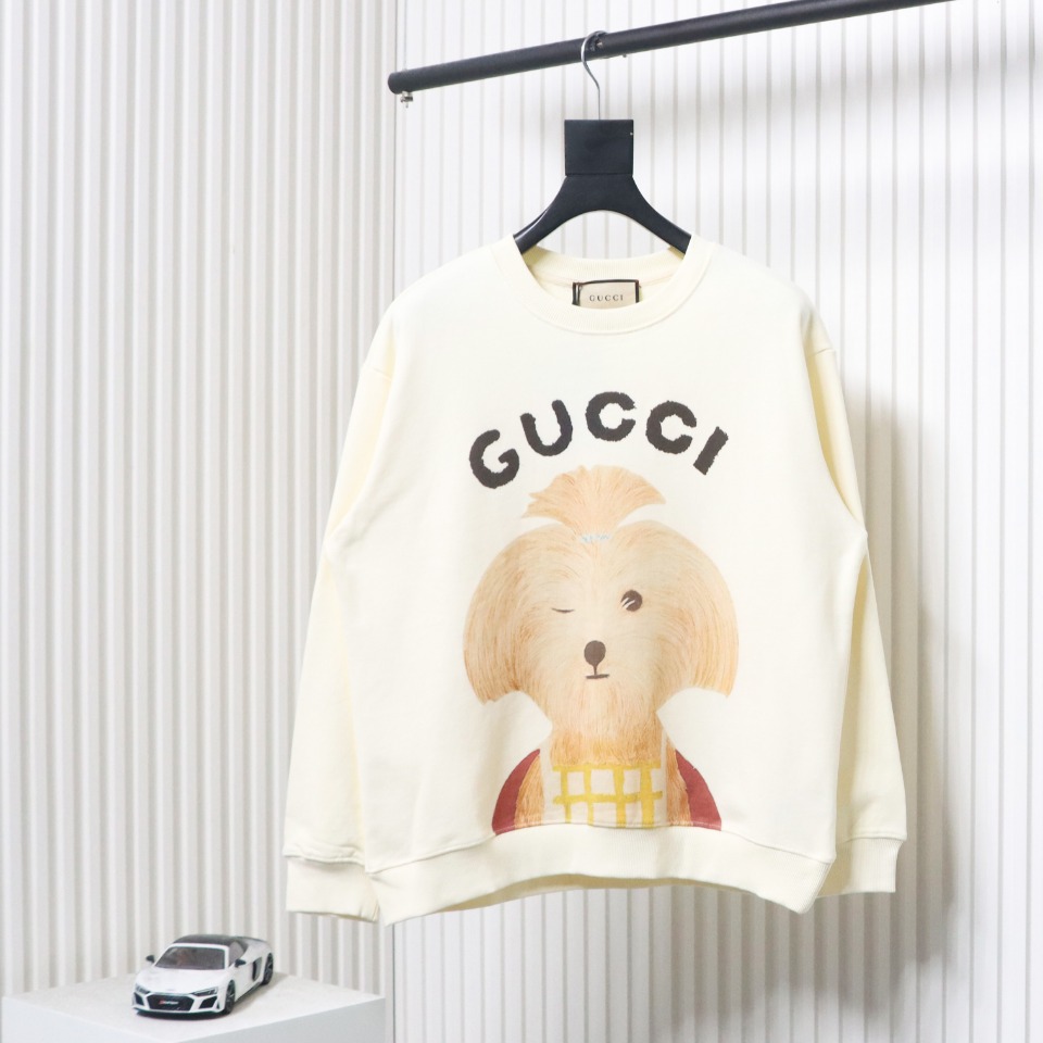 Gucci 24Fw Funny Cartoon Series Printed Round Neck Sweatshirt Dog