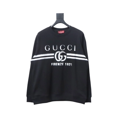 Gucci 24Fw Gradient Double G Belt Printed Round Neck Sweatshirt Black 01