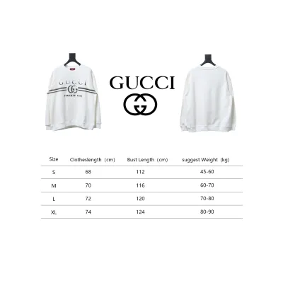 Gucci 24Fw Gradient Double G Belt Printed Round Neck Sweatshirt White 02