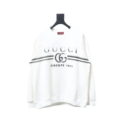 Gucci 24Fw Gradient Double G Belt Printed Round Neck Sweatshirt White 01