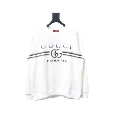 Gucci 24Fw Gradient Double G Belt Printed Round Neck Sweatshirt White 01