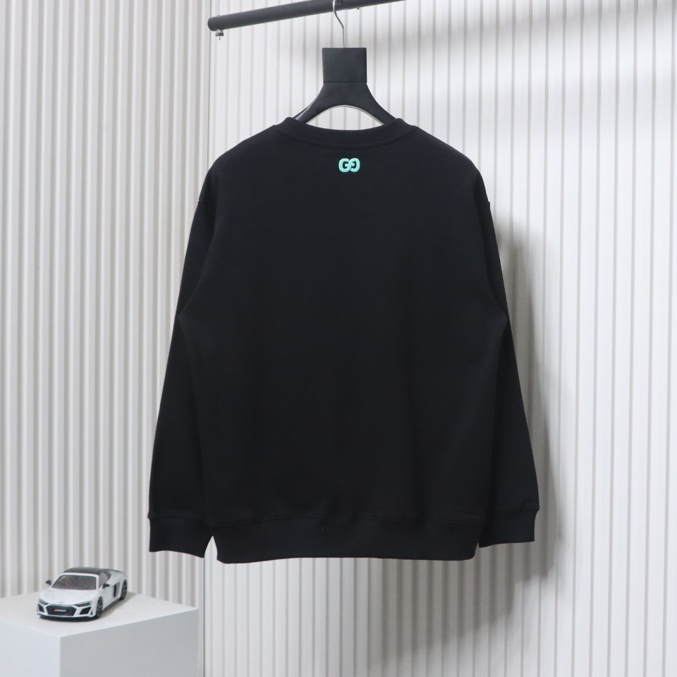 Gucci 24Fw Graffiti Letters Foam Print Round Neck Sweatshirt Black