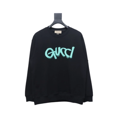 Gucci 24Fw Graffiti Letters Foam Print Round Neck Sweatshirt Black 01