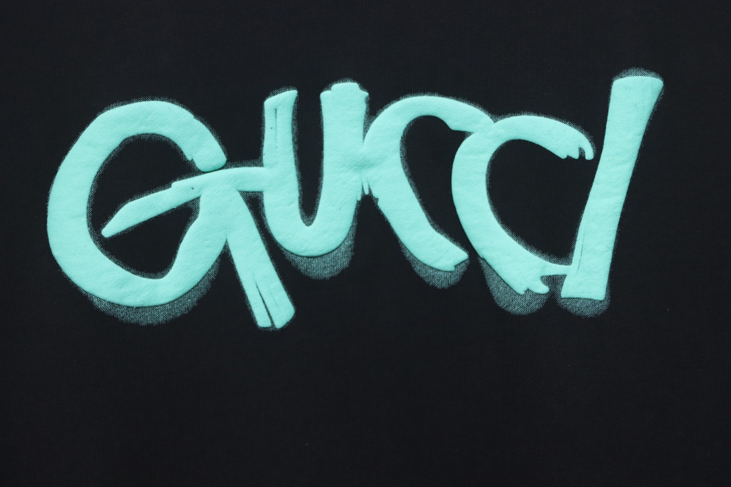 Gucci 24Fw Graffiti Letters Foam Print Round Neck Sweatshirt Black