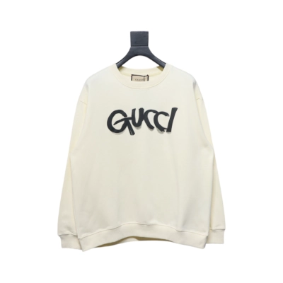 Gucci 24Fw Graffiti Letters Foam Print Round Neck Sweatshirt White 01