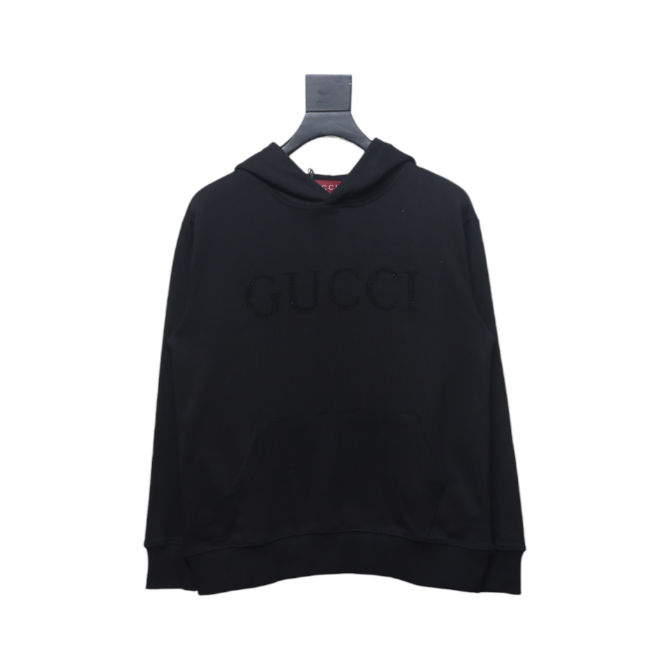 Gucci 24Fw Hooded Sweatshirt With Rhinestones On The Chest