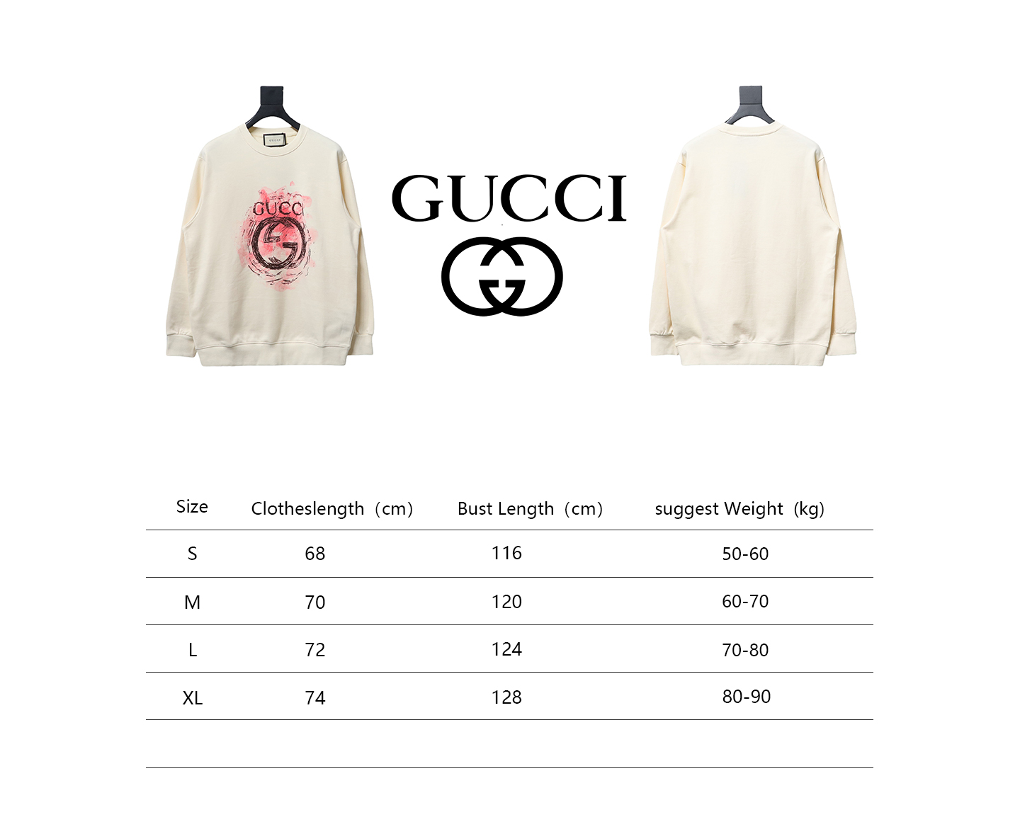 Gucci 24Fw Ink Splash Double G Crew Neck Sweatshirt Beige