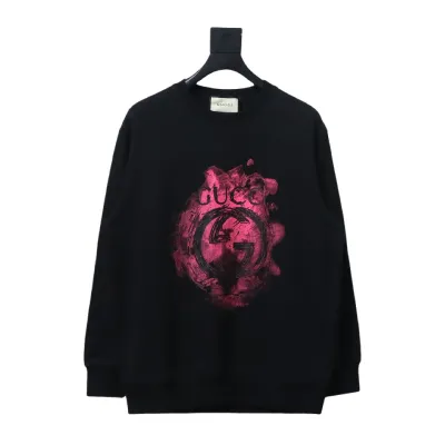 Gucci 24Fw Ink Splash Double G Crew Neck Sweatshirt Black 01