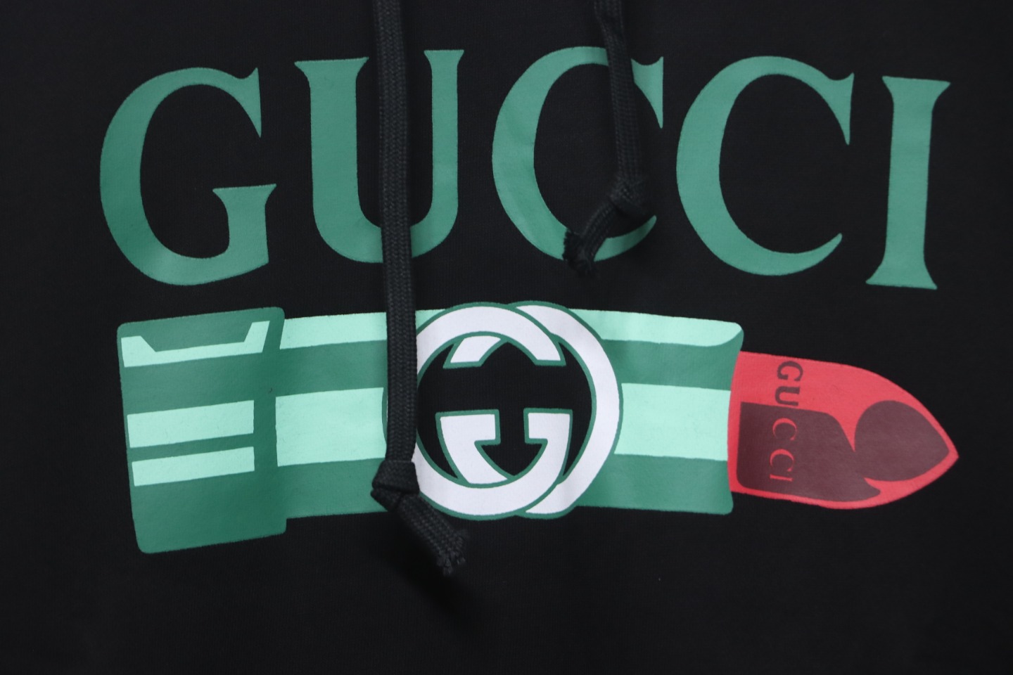 Gucci 24Fw Lipstick Print Sleeves Detachable Hooded Sweatshirt