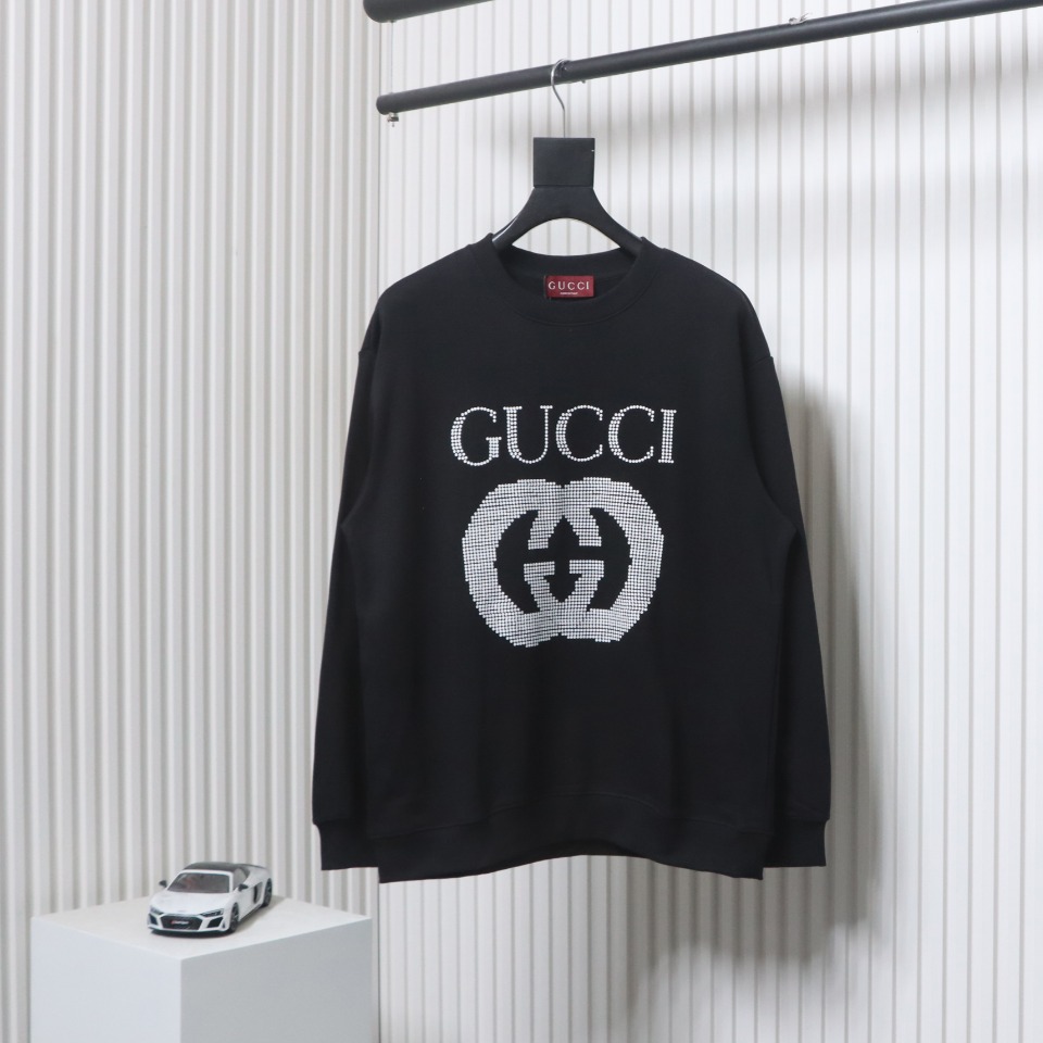 Gucci 24Fw Polka Dot Letter Logo Print Crew Neck Sweatshirt