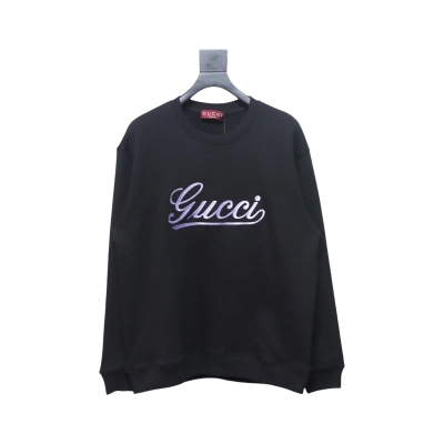 Gucci 24Fw Purple Cursive Letters Embroidery Crewneck Sweatshirt 01