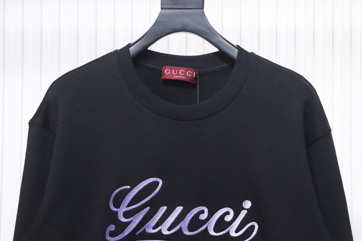 Gucci 24Fw Purple Cursive Letters Embroidery Crewneck Sweatshirt