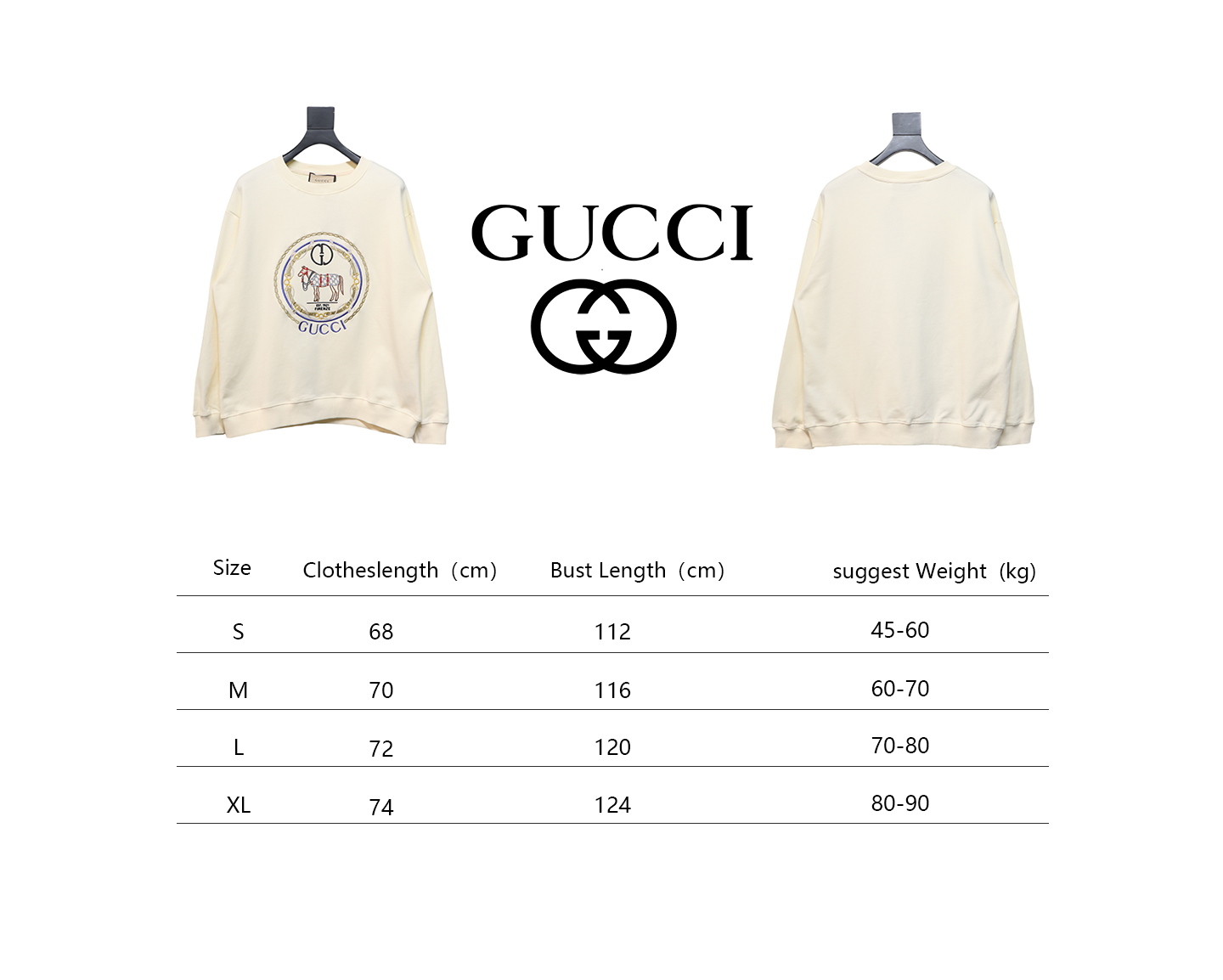 Gucci 24Fw Retro Equestrian Chain Embroidery Crewneck Sweatshirt