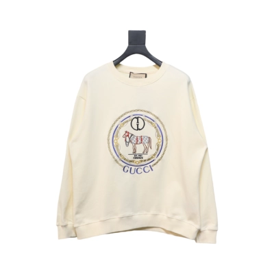 Gucci 24Fw Retro Equestrian Chain Embroidery Crewneck Sweatshirt 01