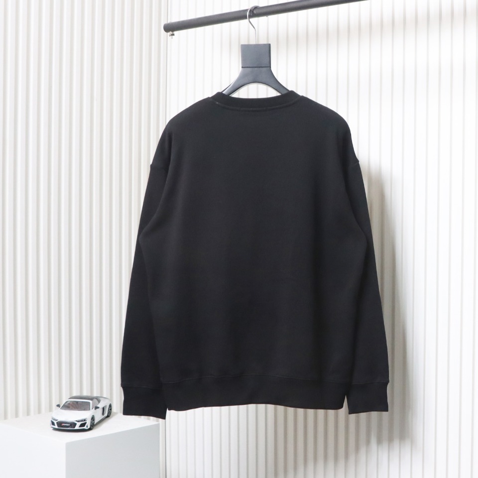 Gucci 24Fw Towel Embroidery Lettering Crew Neck Sweatshirt Black