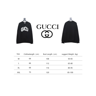 Gucci 24Fw Towel Embroidery Lettering Crew Neck Sweatshirt Black 02