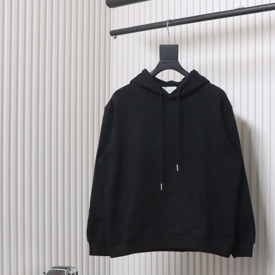 Gucci 24SS Hooded Sweatshirt With Lettering On The Back Black