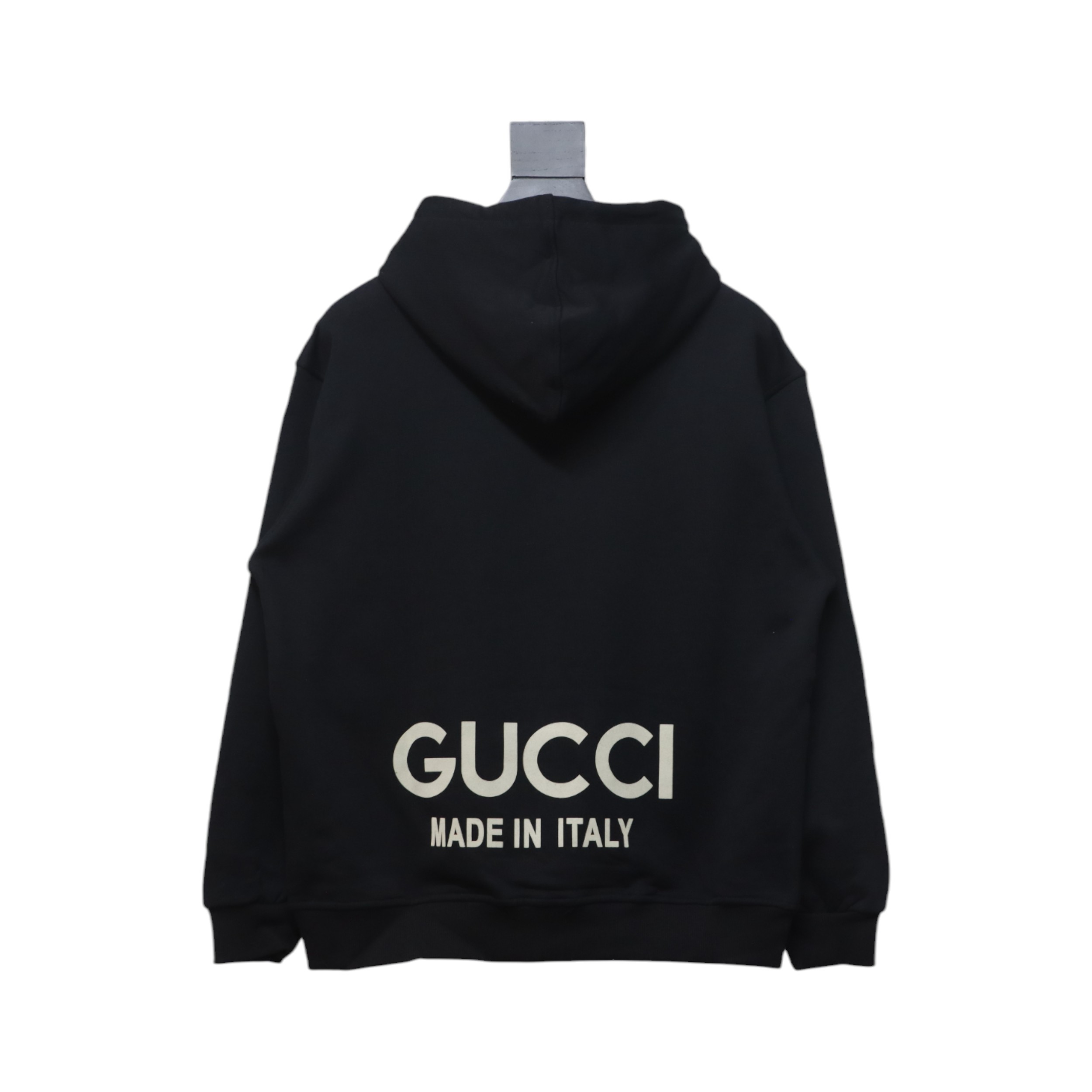 Gucci 24SS Hooded Sweatshirt With Lettering On The Back Black