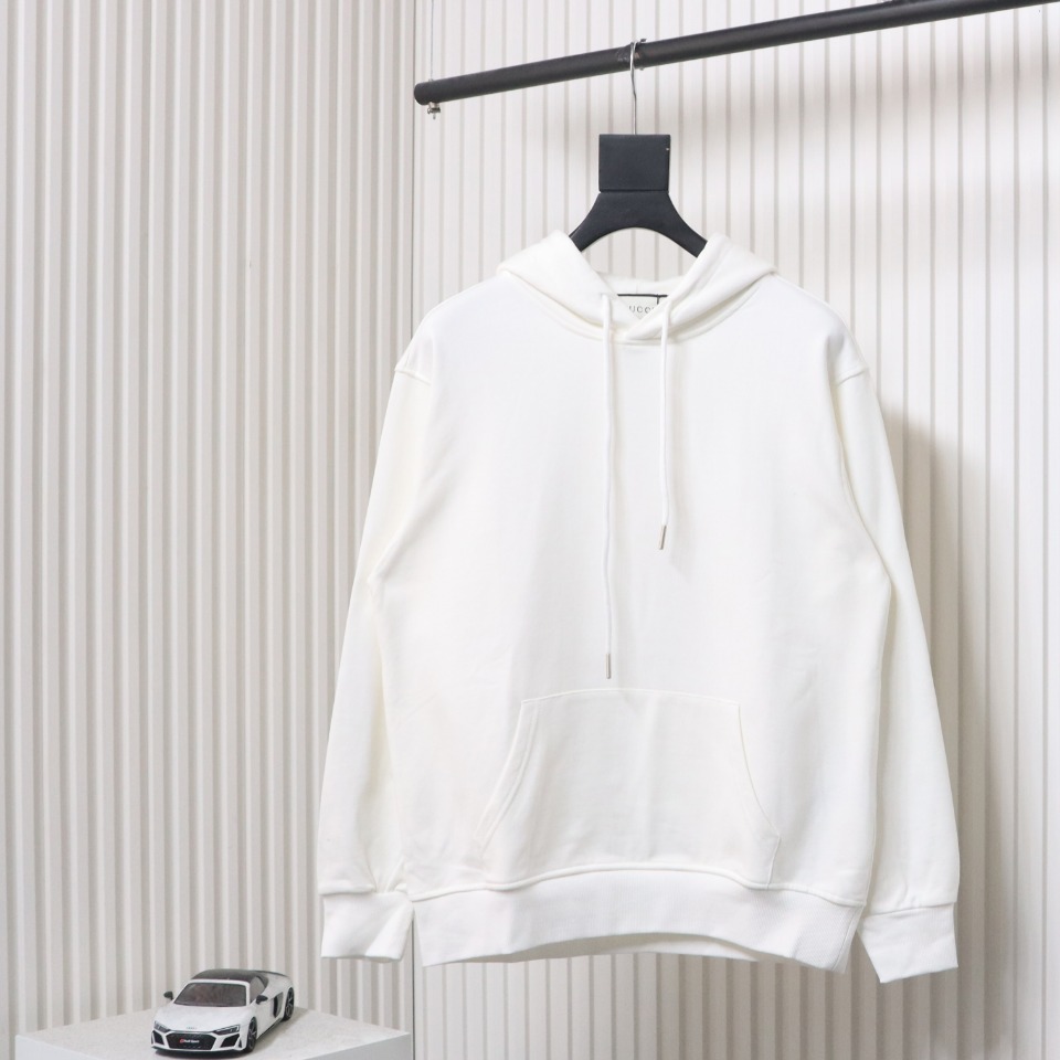 Gucci 24SS Hooded Sweatshirt With Lettering On The Back White