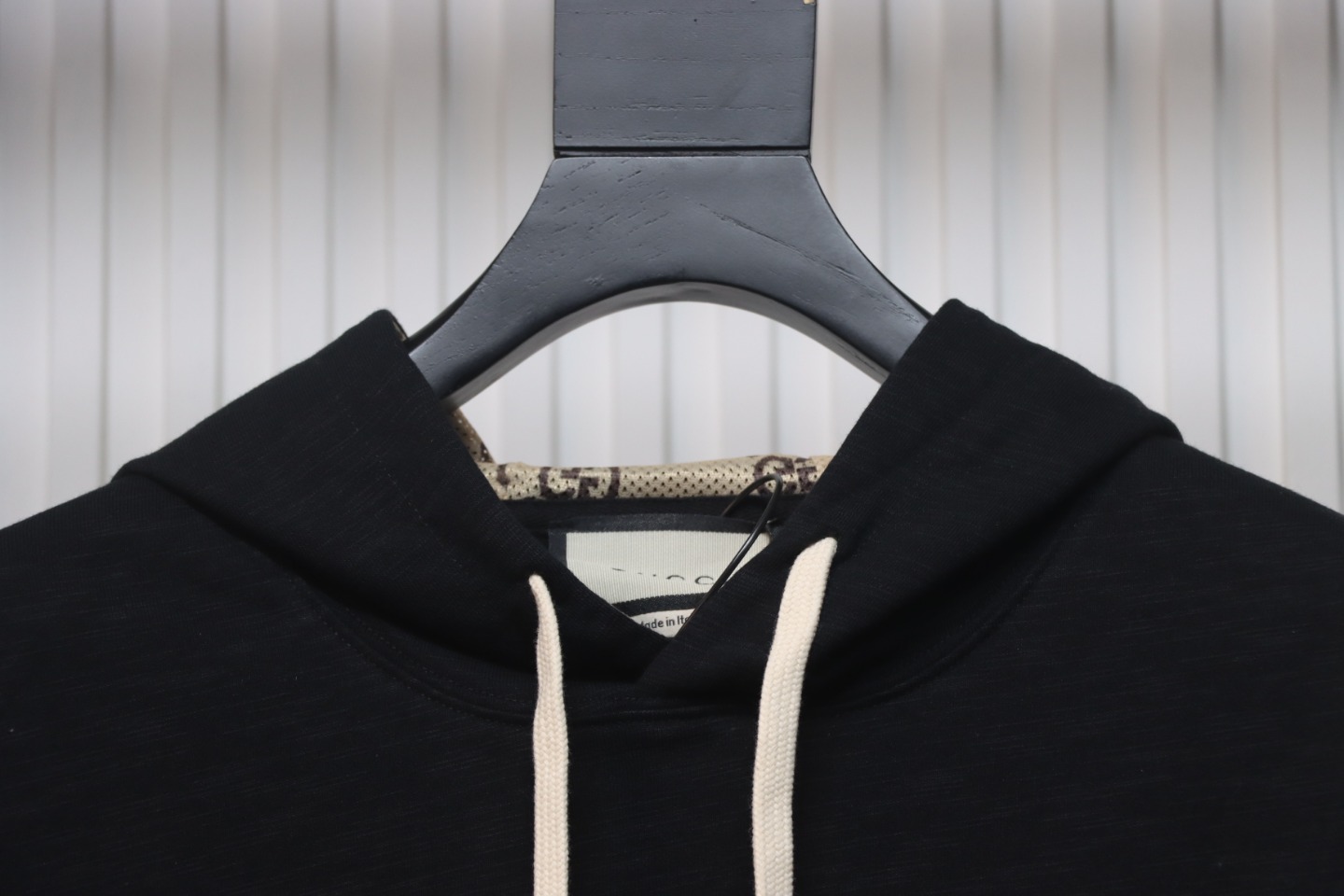 Gucci Black Hooded Sweatshirt With Double G Embroidery On Chest