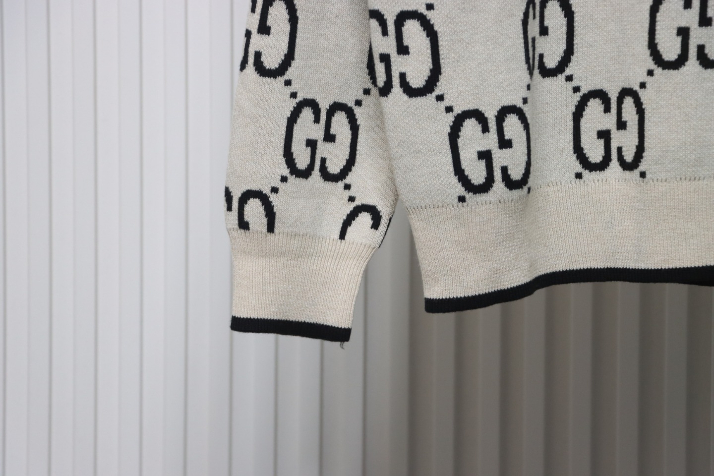 Gucci Classic Double G Jacquard Sweater Beige