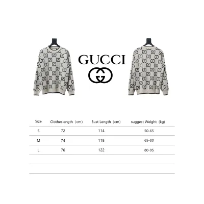 Gucci Classic Double G Jacquard Sweater Beige 02