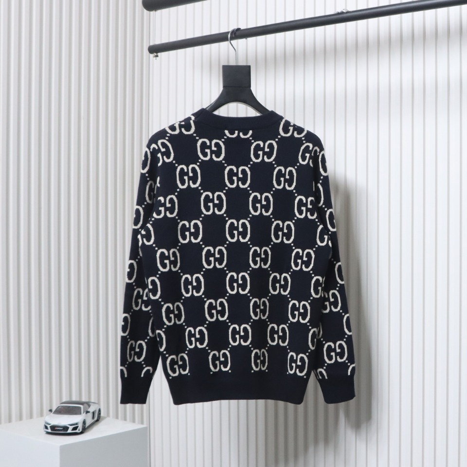Gucci Classic Double G Jacquard Sweater Black