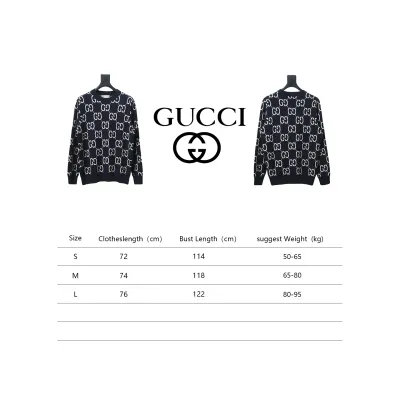 Gucci Classic Double G Jacquard Sweater Black 02