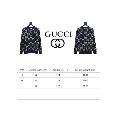 Gucci Classic Double G Jacquard Sweater Black 02