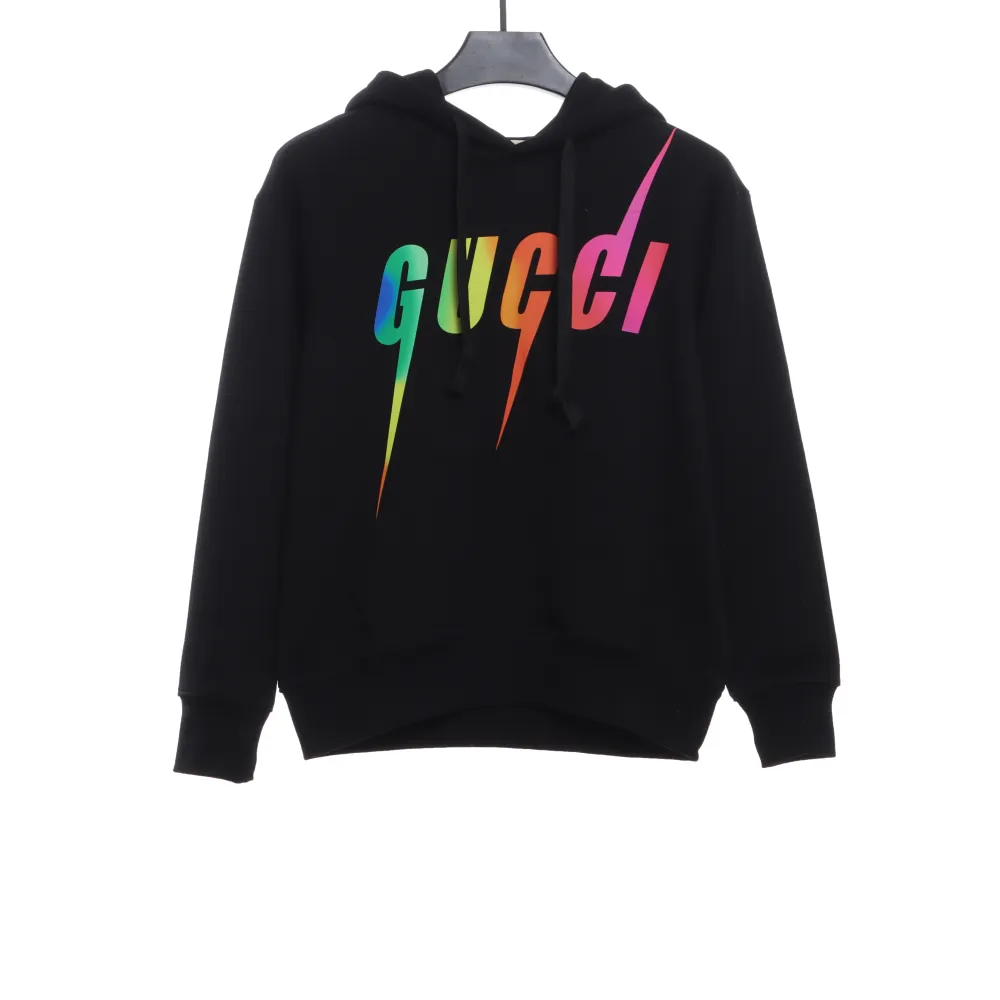 Gucci Gradient Lightning Hoodie Black