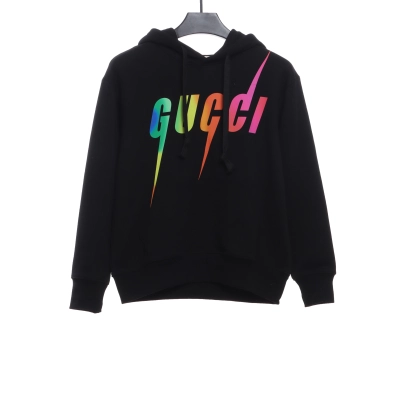 Gucci Gradient Lightning Hoodie Black 01